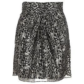 Saia Mini de Chiffon Reunida Iro Jeyna em Seda Multicolorida Multicor
