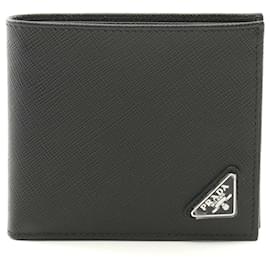Prada-Prada Saffiano Leather Bifold Wallet Black-Black