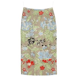 Falda midi Rochas en lino con estampado floral Otro