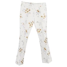Calças de twill jacquard com pernas largas Giambattista Valli em algodão estampado floral Outro