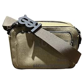 Burberry-Burberry Horseferry Canvas Shoulder Bag-Green