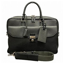 Alfred Dunhill Dunhill L3AE80N Leather 2way Briefcase Black