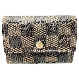 Louis Vuitton-Louis Vuitton Portemonnaie Plat Damier Coin Case-Brown