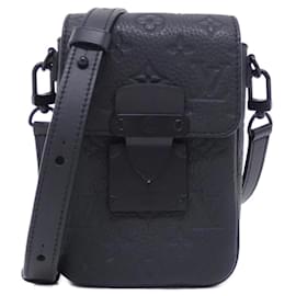 Louis Vuitton-Louis Vuitton S Lock Vertical Wearable Wallet Monogram Calf Shoulder Bag-Black
