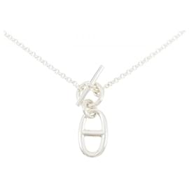 Hermès-Hermes Chaine d'Ancre 925 Silver Necklace-Silvery,Metallic