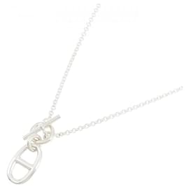 Hermès-Hermes Chaine d'Ancre 925 Silver Necklace-Silvery,Metallic