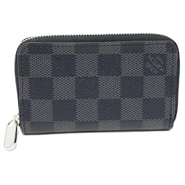 Louis Vuitton-Louis Vuitton Zippy Coin Purse Damier Graphite Coin Case-Black
