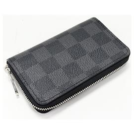 Louis Vuitton-Louis Vuitton Zippy Coin Purse Damier Graphite Coin Case-Black
