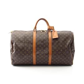 Louis Vuitton-Louis Vuitton Keepall 60 Monogram Coated Canvas Boston Bag-Metallic,Bronze