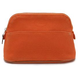 Hermès Canvas-Leder Bolide Pouch 20 Orange