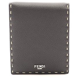Fendi Leather Selleria Bifold Wallet Brown