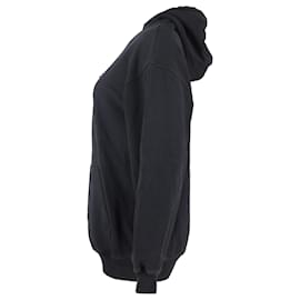 Balenciaga- Balenciaga Oversized Logo-Print Hoodie in Black Cotton-Black