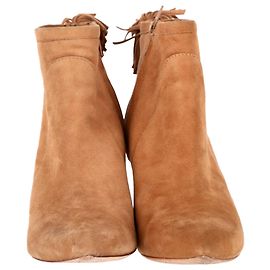 Bottes En Cuir Loeffler Randall – Taille 9, Jaune, Talon 3,5 Pouces, Neuves Sans Boîte