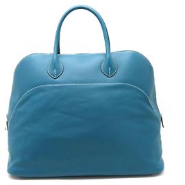 Hermès Hermes Bolide Relax 45 Boston Bag Blue Leather Blue