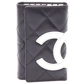Chanel Cambon Line Leather Key Case Black