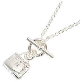 Hermès Hermes Amulette Kelly Silver 925 Necklace Silvery Metallic