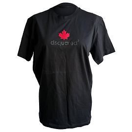 Camiseta Logo Maple Dsquared2 en Algodón Negro Negro