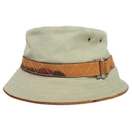 Christian Dior-Christian Dior Cotton Linen Bucket Hat-Brown,Beige