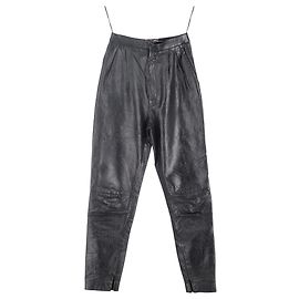 Pantalon Tapered en Cuir Noir de Saint Laurent Noir