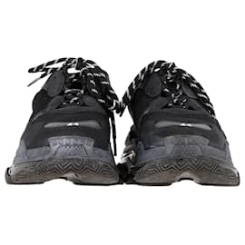 Balenciaga-Tênis Balenciaga Triple S com sola transparente em poliéster preto-Preto