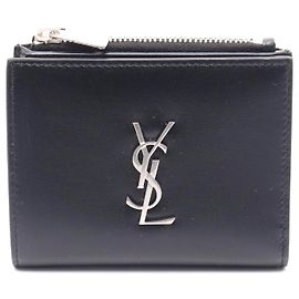 Yves Saint Laurent Cassandra Leather Wallet Black