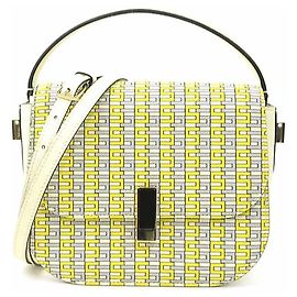 Bolsa de couro Valextra Iside Crossbody Marrom Cru Amarelo