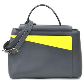 Valextra Small Twisted Leather Handbag/Shoulder Bag Brown Yellow