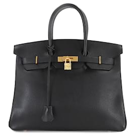 Hermès-Hermes Birkin 35 Ardennes Black Handbag-Black
