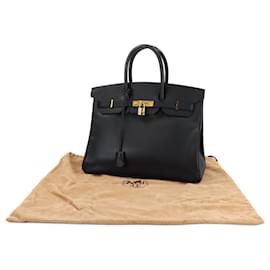 Hermès-Hermes Birkin 35 Ardennes Black Handbag-Black
