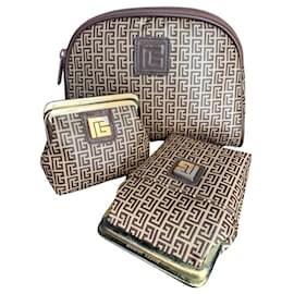 PIERRE BALMAIN small leather goods set Brown Dark brown