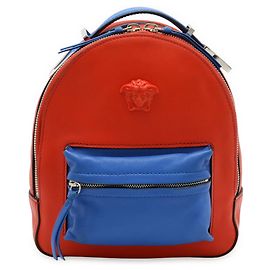 Versace Medusa Mini Leder-Rucksack Rot Blau