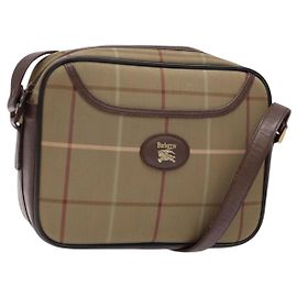 Autre Marque Bolsa de Ombro Burberrys Nova Check em Lona Bege e Marrom Auth ki5994 Marrom Bege