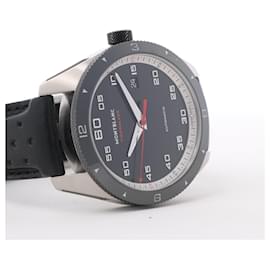 Montblanc-Montblanc Timewalker 7426 PLDH3H733 SS & Leather AT Black Dial Watch-Black