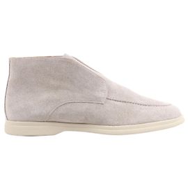 Autre Marque PINI PARMA Wildleder Slipper in Hellgrau, Größe 42,5 EU Grau