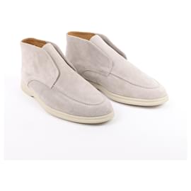 Autre Marque-PINI PARMA Suede Slip On Shoes in Light Gray, Size 42.5 EU-Grey