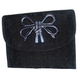 Christian Dior Trotter Bi-fold Wallet Black Canvas Black