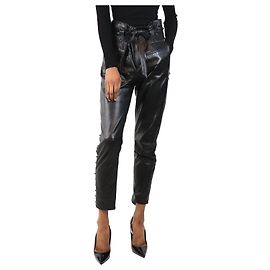 Iro Pantalon en agneau noir - taille UK 6 Noir