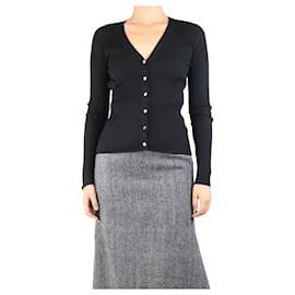 Joseph Schwarze gerippte Feinstrickjacke - Größe M Schwarz
