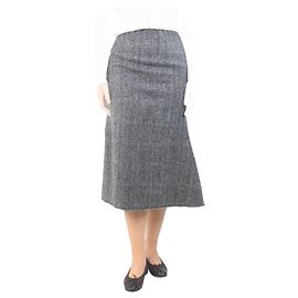 Maison Martin Margiela Grey Herringbone wool midi skirt - size UK 8 Grey