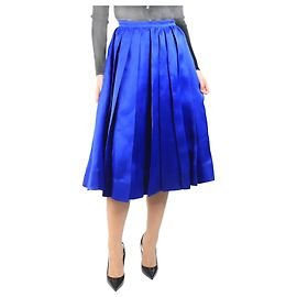 Rochas Jupe midi plissée bleue - taille UK 8 Bleu