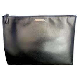 Saint Laurent-Saint Laurent Black Leather Clutch for Men-Black