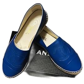Espadrillas Chanel in pelle blu Blu