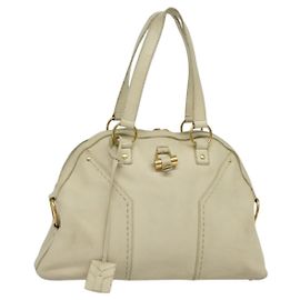 Saint Laurent Borsa Tote in Pelle Beige Oro Auth bs28742 Beige D'oro