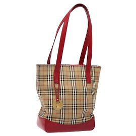 Burberry Nova Check Handtasche aus Canvas Beige Gold Auth 138832 Beige Golden