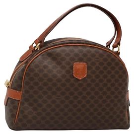 Céline Sac à main en toile Macadam CELINE en cuir PVC marron doré Auth ki5919 Marron Doré
