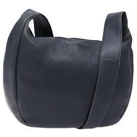 Borsa a Spalla Gancini in Pelle Salvatore Ferragamo Blu Navy Oro Auth 138329 D'oro Blu navy