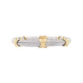 Pulsera FRED vintage, 'Force 10', oro amarillo, acero. Otro