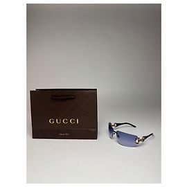 Óculos de sol Gucci Vintage em bambu Preto