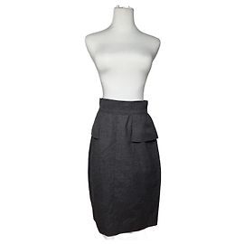 Vintage Chanel Wollrock grau 36/S Anthrazitgrau