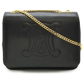 Céline Borsa a spalla Celine Triomphe con patta e catena Nero